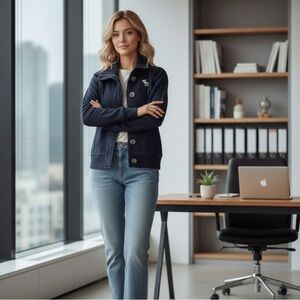 Abercrombie & Fitch Navy Bomber Jacket